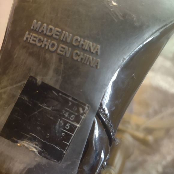 COPY - Women's Black Patent Leather Ankle Boots Booties Size 8 - Picture 12 of 13